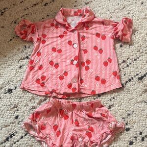 Adorable Pink Strawberry Kids Pajama Set
